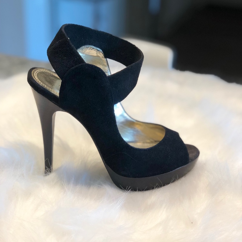 Bakers Suede Peep Toe Pumps